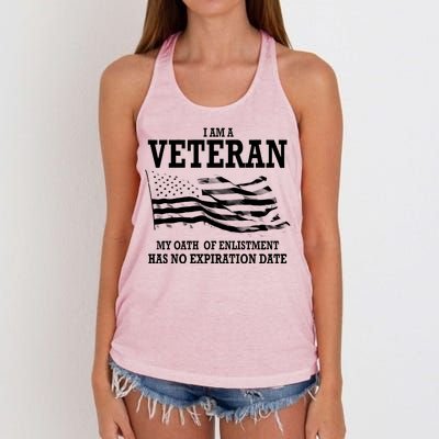 Veteran My Oath Of Enlistment Has No Expiration Date Women's Knotted Racerback Tank