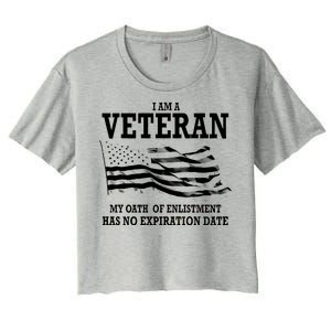 Veteran My Oath Of Enlistment Has No Expiration Date Women's Crop Top Tee