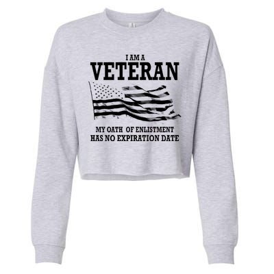 Veteran My Oath Of Enlistment Has No Expiration Date Cropped Pullover Crew