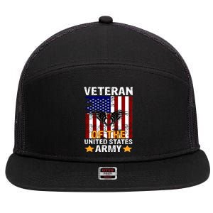 Veteran of the United States Army  7 Panel Mesh Trucker Snapback Hat