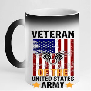 Veteran of the United States Army  11oz Black Color Changing Mug