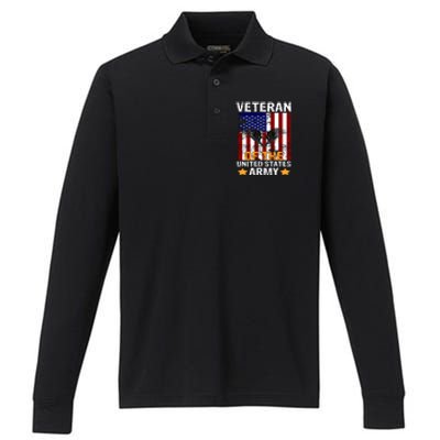 Veteran of the United States Army  Performance Long Sleeve Polo