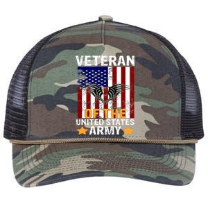 Veteran of the United States Army  Retro Rope Trucker Hat Cap