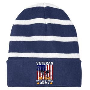 Veteran of the United States Army  Striped Beanie with Solid Band