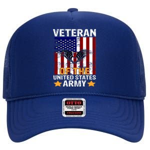 Veteran of the United States Army  High Crown Mesh Back Trucker Hat