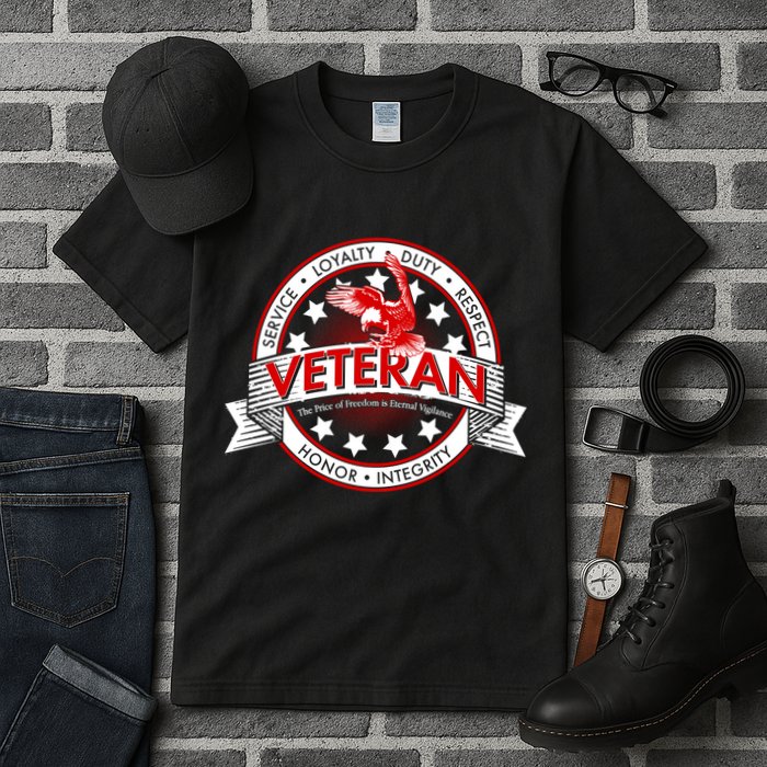 Veteran Price Of Freedom Emblem Tall T-Shirt