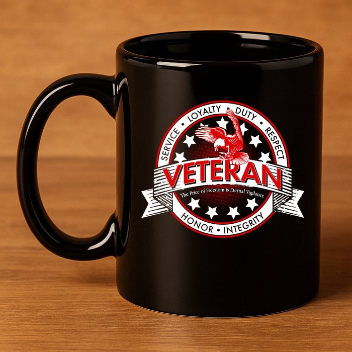 Veteran Price Of Freedom Emblem 11oz C Handle Ceramic Mug