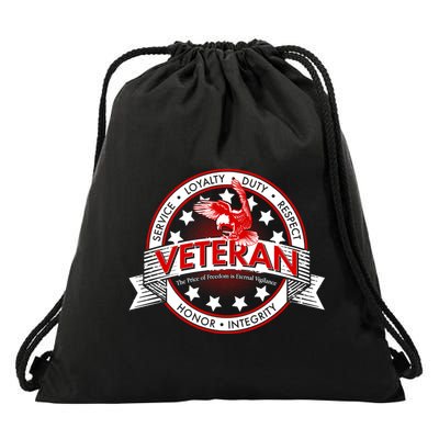 Veteran Price Of Freedom Emblem Drawstring Bag
