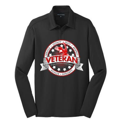 Veteran Price Of Freedom Emblem Silk Touch Performance Long Sleeve Polo