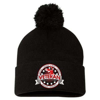 Veteran Price Of Freedom Emblem Pom Pom 12in Knit Beanie