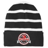 Veteran Price Of Freedom Emblem Striped Beanie with Solid Band