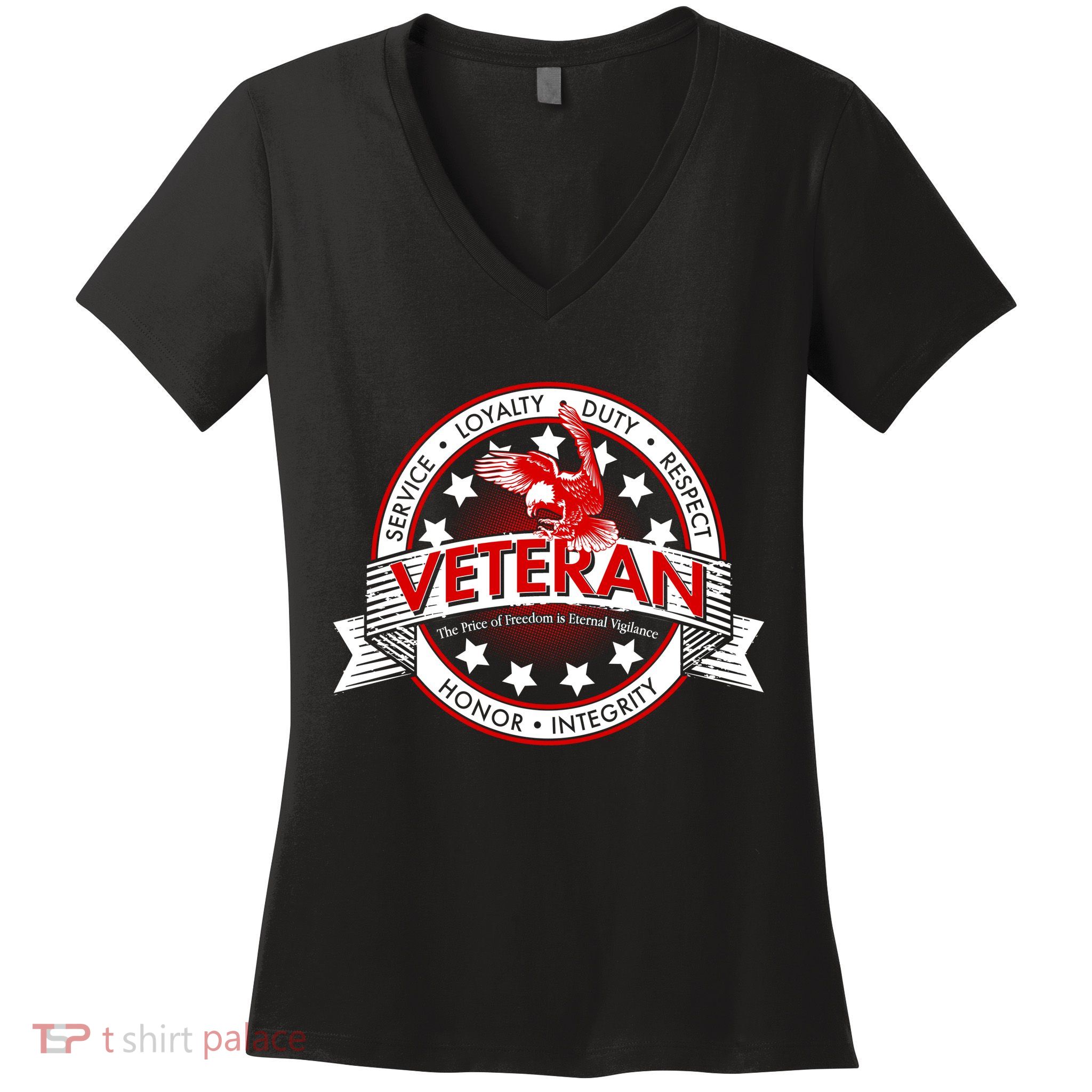 Veteran Price Of Freedom Emblem Women's V-Neck T-Shirt