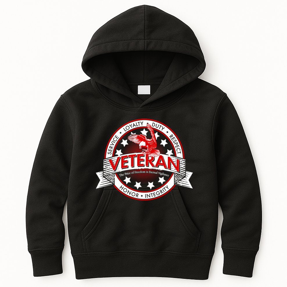 Veteran Price Of Freedom Emblem Kids Hoodie