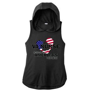 Veteran VA Nurse Caring For America's Heroes Ladies PosiCharge Tri-Blend Wicking Draft Hoodie Tank