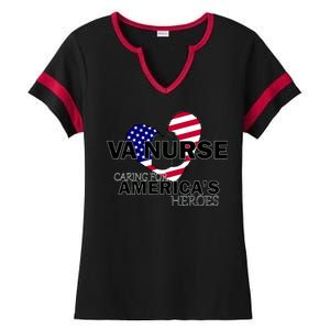 Veteran VA Nurse Caring For America's Heroes Ladies Halftime Notch Neck Tee