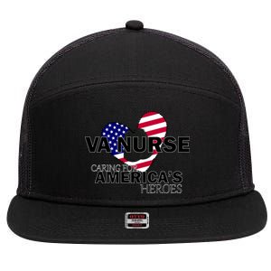 Veteran VA Nurse Caring For America's Heroes 7 Panel Mesh Trucker Snapback Hat