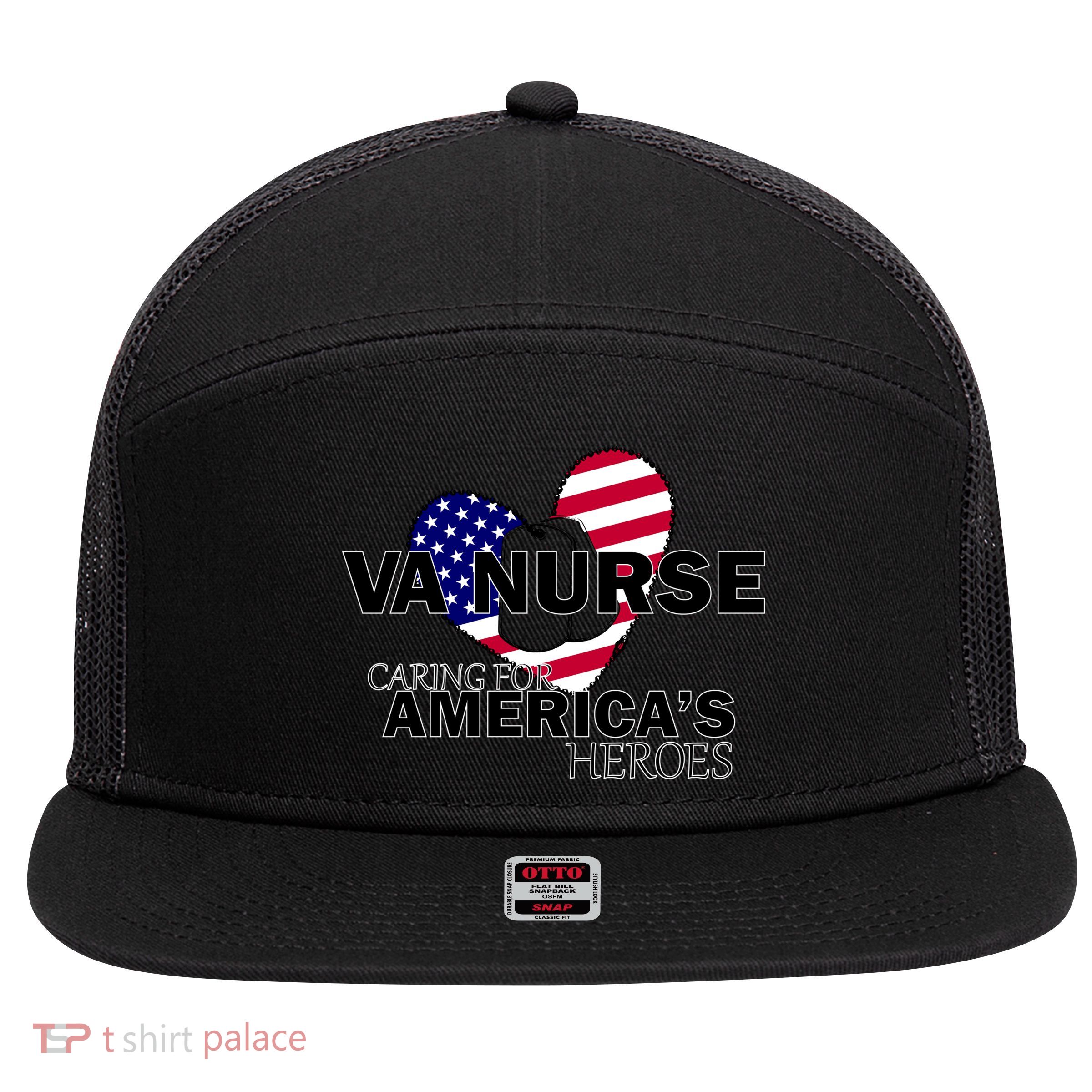 Veteran VA Nurse Caring For America's Heroes 7 Panel Mesh Trucker Snapback Hat