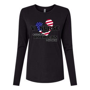 Veteran VA Nurse Caring For America's Heroes Womens Cotton Relaxed Long Sleeve T-Shirt