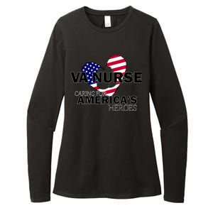 Veteran VA Nurse Caring For America's Heroes Womens CVC Long Sleeve Shirt