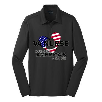 Veteran VA Nurse Caring For America's Heroes Silk Touch Performance Long Sleeve Polo