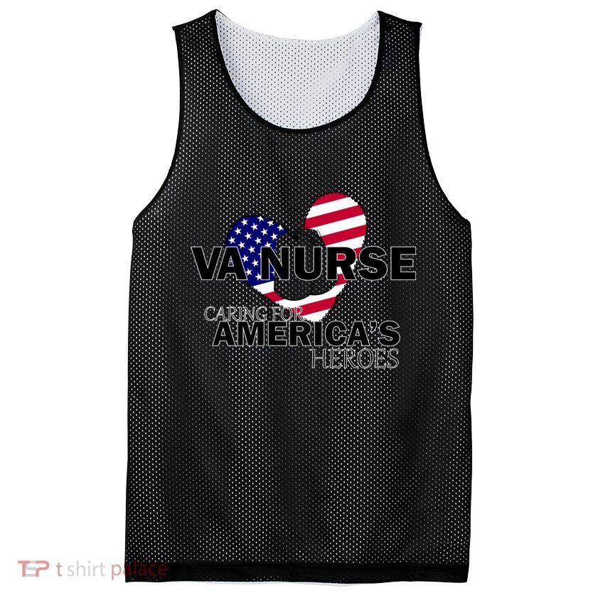 Veteran VA Nurse Caring For America's Heroes Mesh Reversible Basketball Jersey Tank