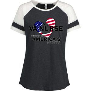 Veteran VA Nurse Caring For America's Heroes Enza Ladies Jersey Colorblock Tee