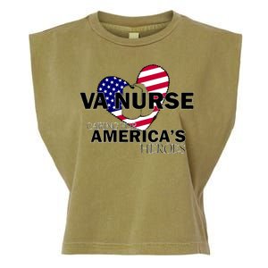 Veteran VA Nurse Caring For America's Heroes Garment-Dyed Women's Muscle Tee