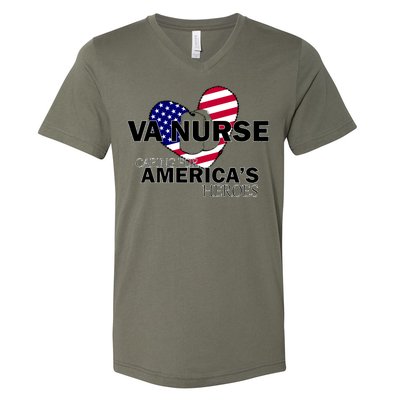 Veteran VA Nurse Caring For America's Heroes V-Neck T-Shirt