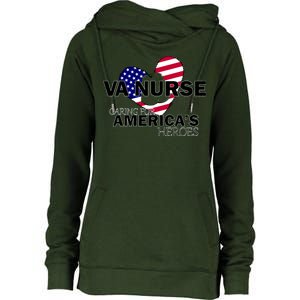 Veteran VA Nurse Caring For America's Heroes Womens Funnel Neck Pullover Hood