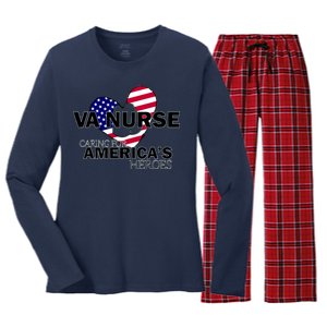 Veteran VA Nurse Caring For America's Heroes Women's Long Sleeve Flannel Pajama Set 