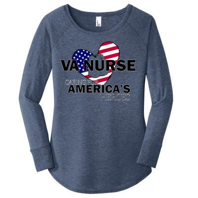 Veteran VA Nurse Caring For America's Heroes Women's Perfect Tri Tunic Long Sleeve Shirt