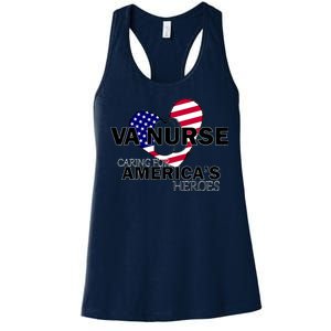 Veteran VA Nurse Caring For America's Heroes Women's Racerback Tank