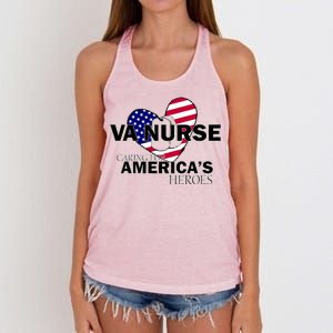 Veteran VA Nurse Caring For America's Heroes Women's Knotted Racerback Tank