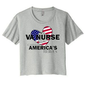 Veteran VA Nurse Caring For America's Heroes Women's Crop Top Tee