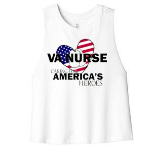 Veteran VA Nurse Caring For America's Heroes Women's Racerback Cropped Tank