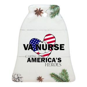 Veteran VA Nurse Caring For America's Heroes Ceramic Bell Ornament