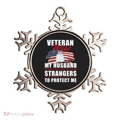Veteran Wife Metallic Star Ornament