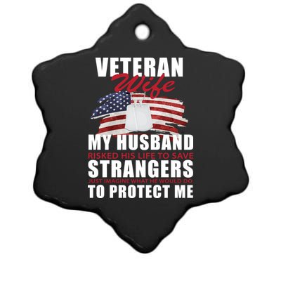 Veteran Wife Ceramic Star Ornament