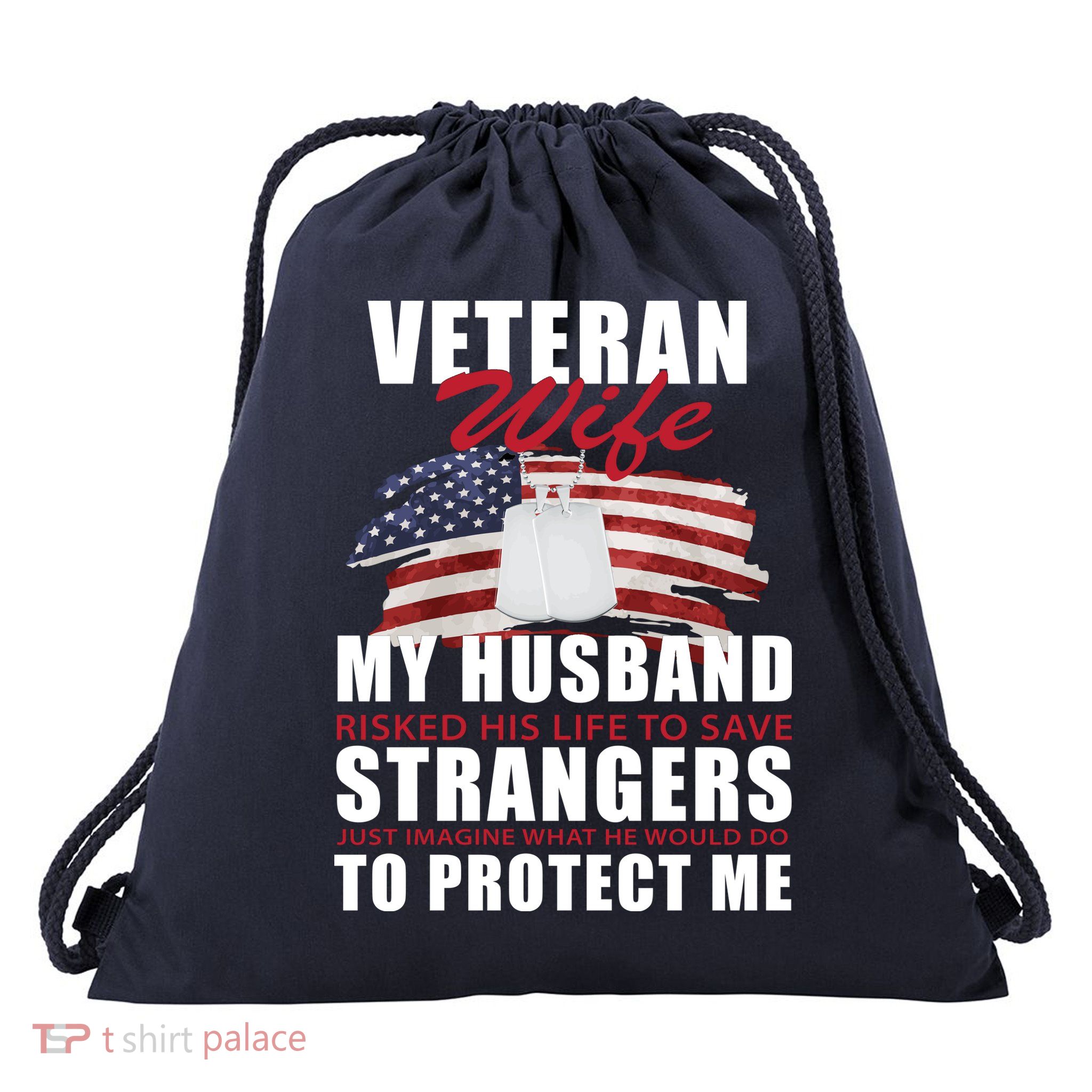 Veteran Wife Drawstring Bag