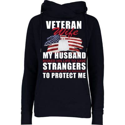 Veteran Wife Womens Funnel Neck Pullover Hood