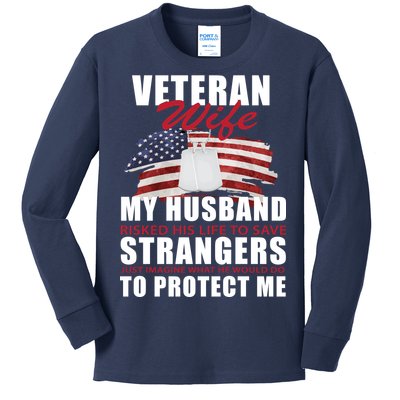 Veteran Wife Kids Long Sleeve Shirt