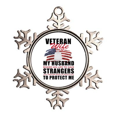 Veteran Wife Metallic Star Ornament