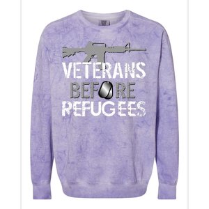 Veterans Before Refugees Colorblast Crewneck Sweatshirt