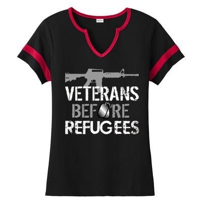 Veterans Before Refugees Ladies Halftime Notch Neck Tee