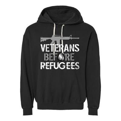 Veterans Before Refugees Garment-Dyed Fleece Hoodie