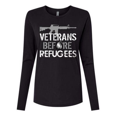 Veterans Before Refugees Womens Cotton Relaxed Long Sleeve T-Shirt