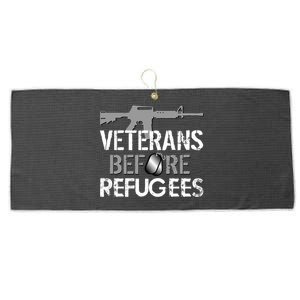 Veterans Before Refugees Large Microfiber Waffle Golf Towel