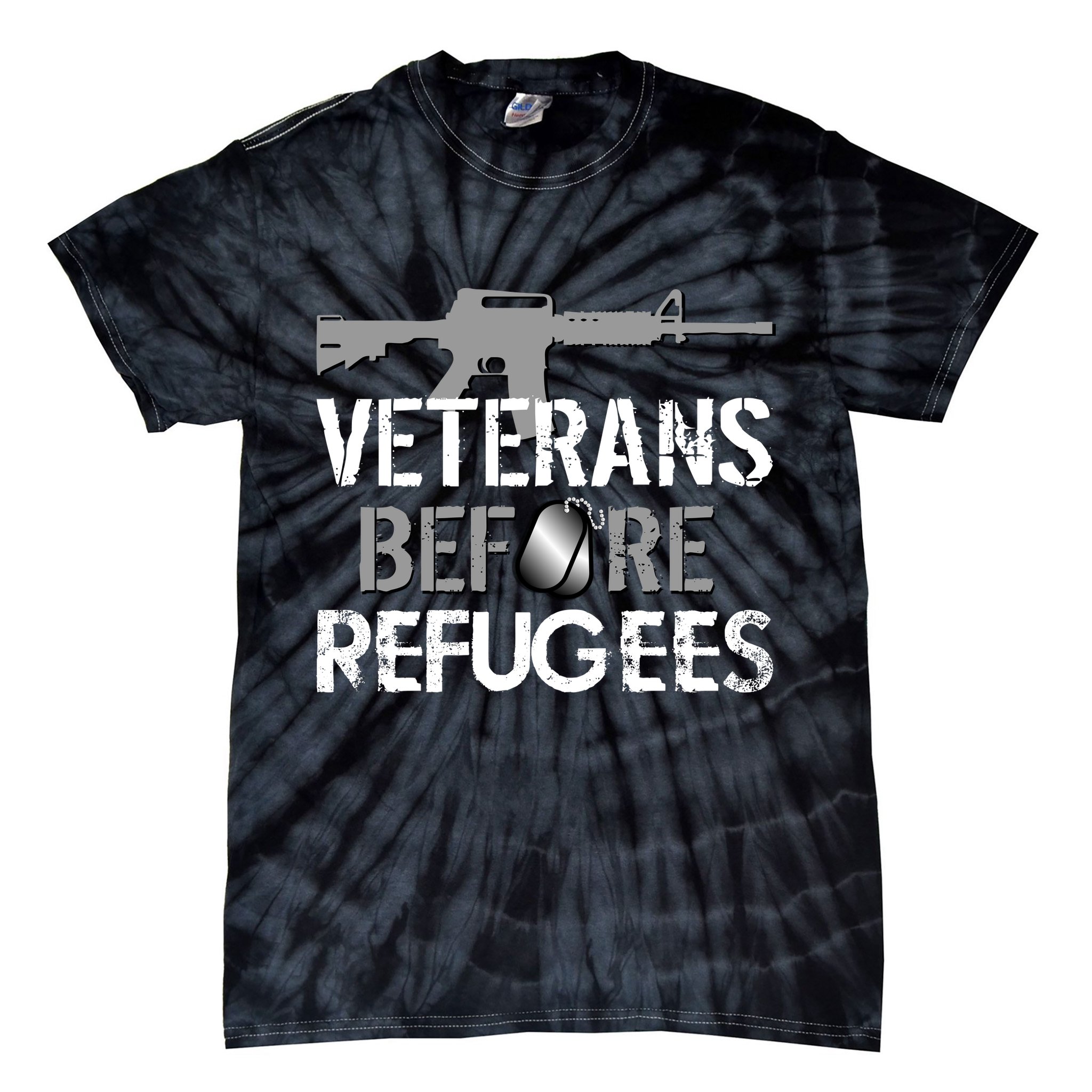 Veterans Before Refugees Tie-Dye T-Shirt