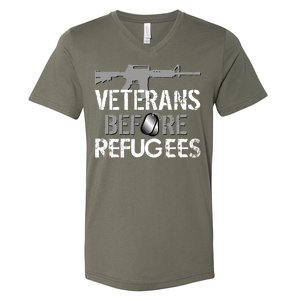 Veterans Before Refugees V-Neck T-Shirt