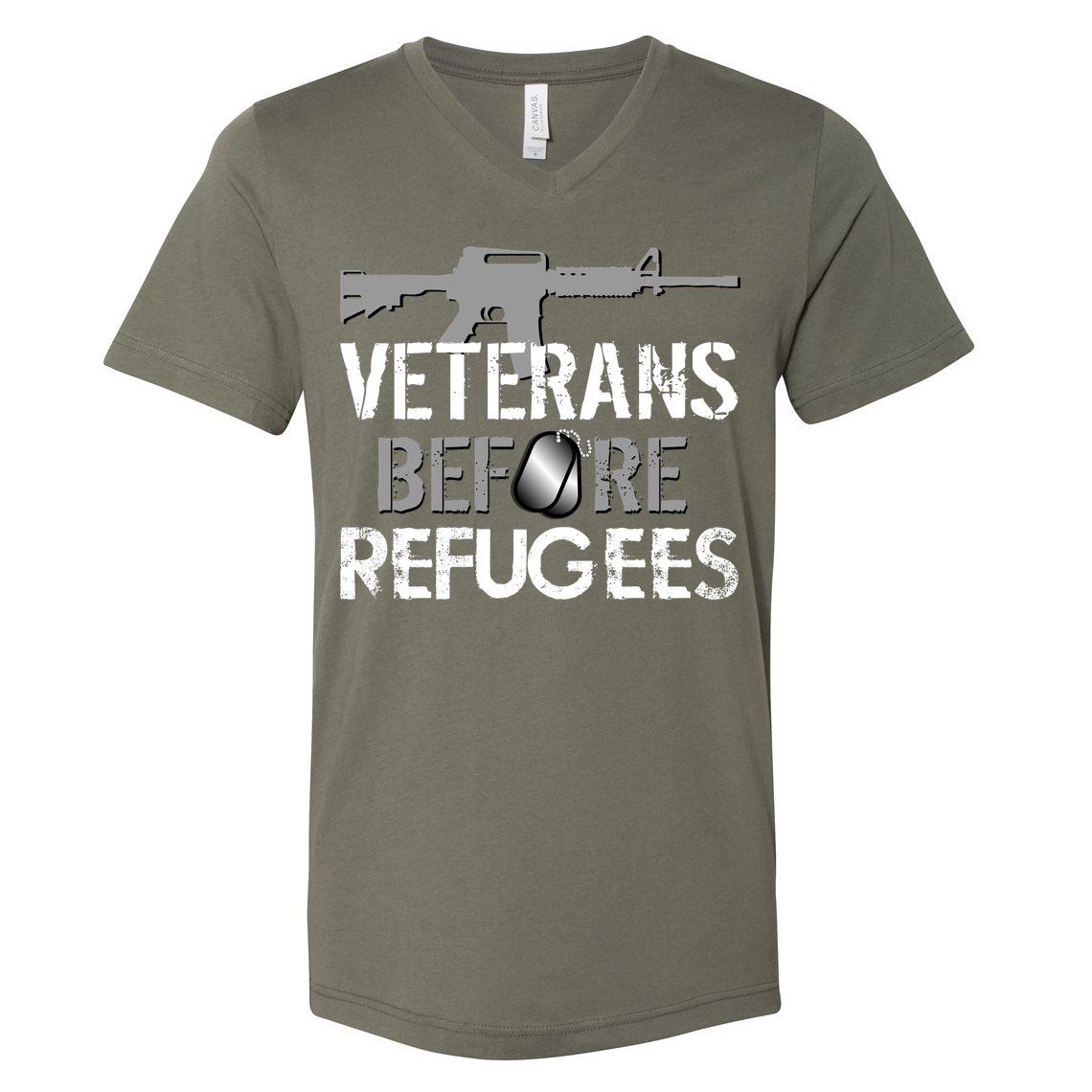 Veterans Before Refugees V-Neck T-Shirt